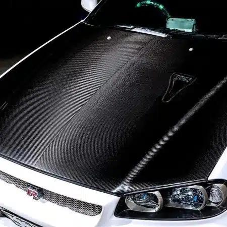Top Secret Dry Carbon Aero Bonnet for R34 Nissan Skyline GT-R
