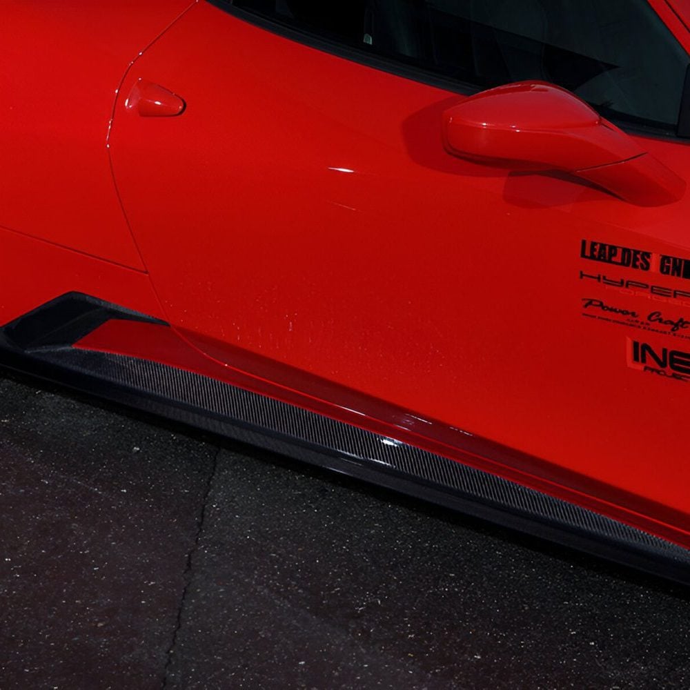 LEAP DESIGN Carbon Side Skirts for Ferrari 458 Italia Installed