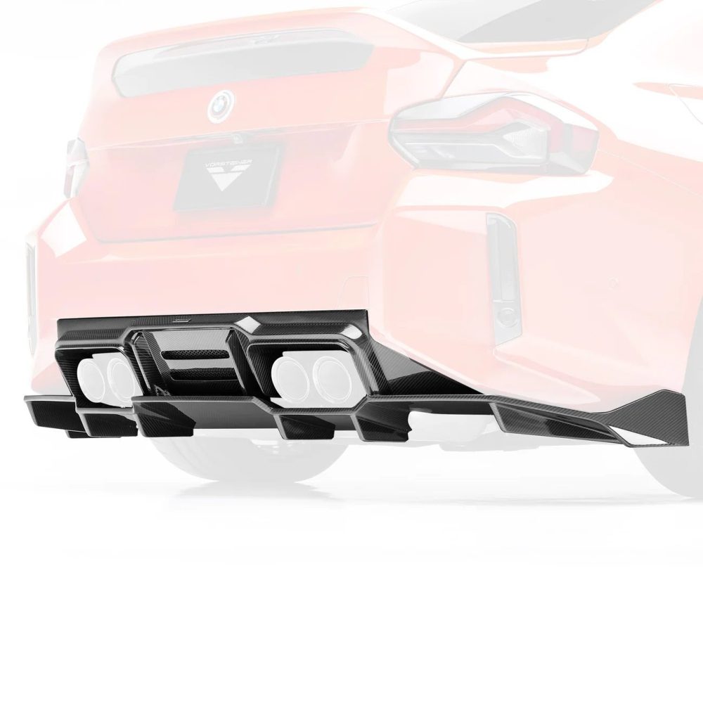 Vorsteiner VRS Aero Carbon Rear Diffuser w/ Carbon Under Floor for G87 BMW M2 Installed - Outlined