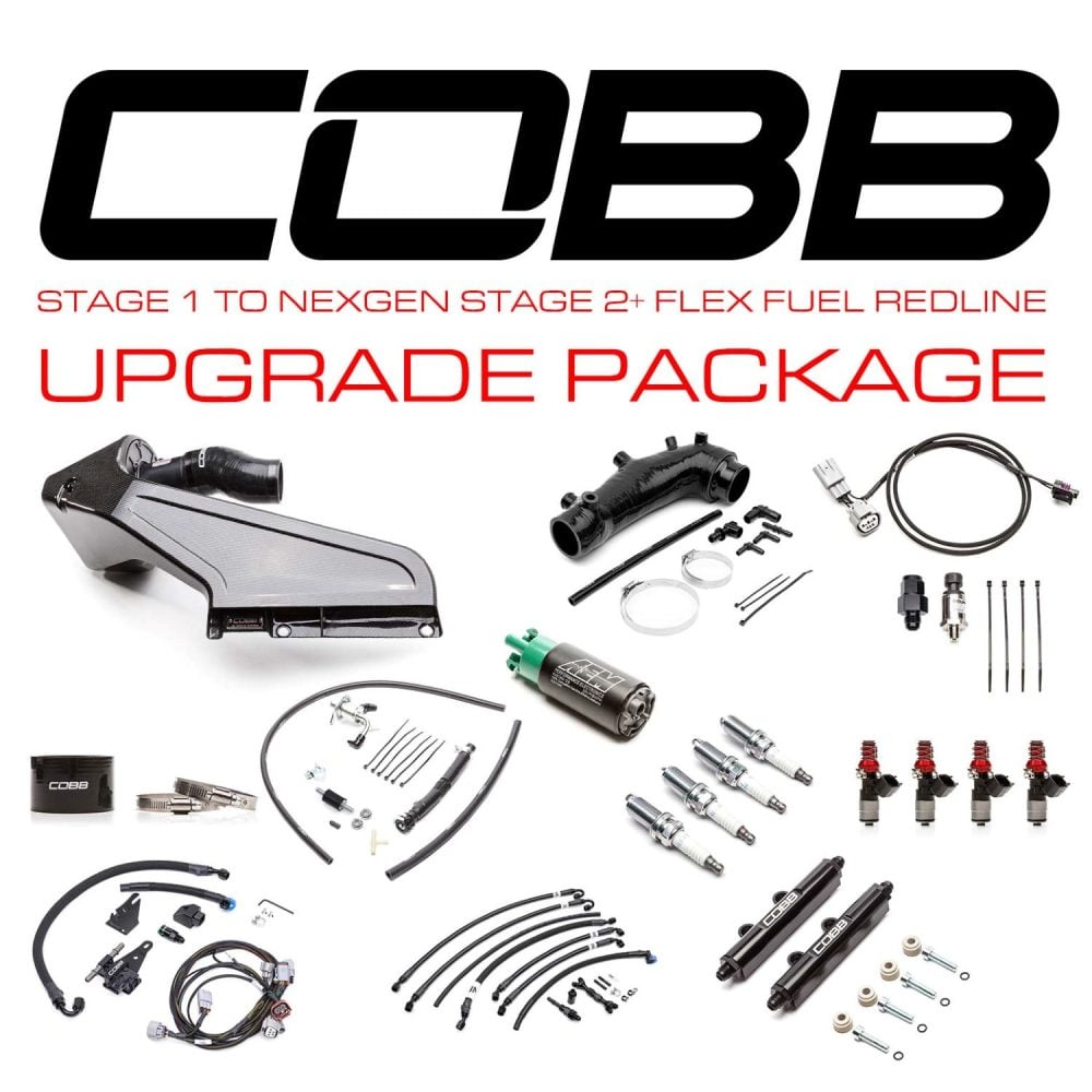 COBB Tuning Stage 1 Power Package to Stage 2 NexGen with Flex Fuel and Redline Carbon Fiber Intake Type RA Upgrade for VA Subaru WRX STi