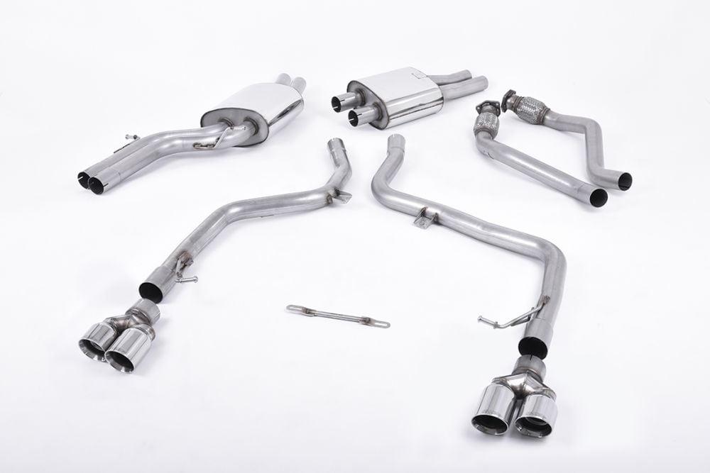 Milltek Non-Resonated Catback Exhaust System for B8 Audi S5 Cabriolet with Polished GT Tips