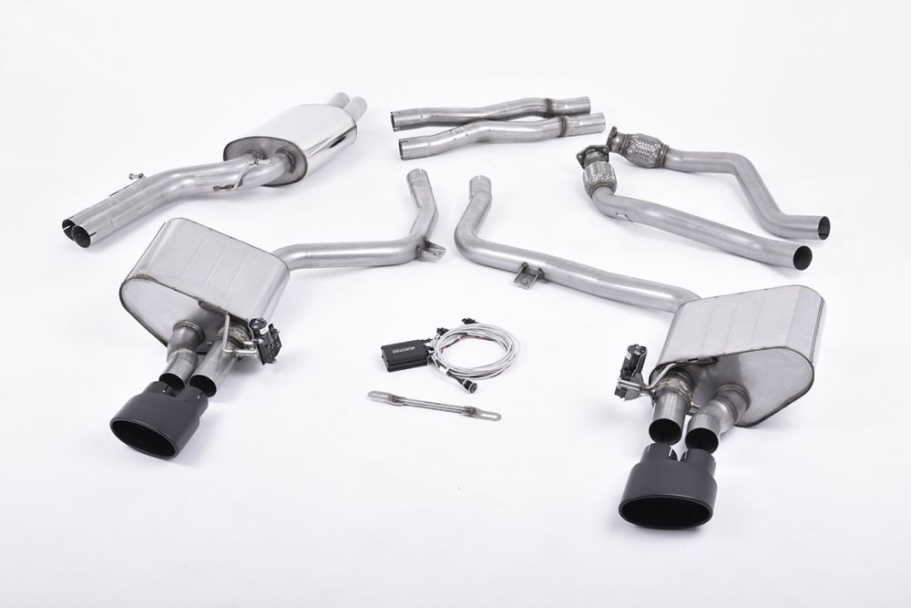 Milltek Valved & Resonated Catback Exhaust System w/ Cerakote Black Tips for B8 Audi S5 Sportback