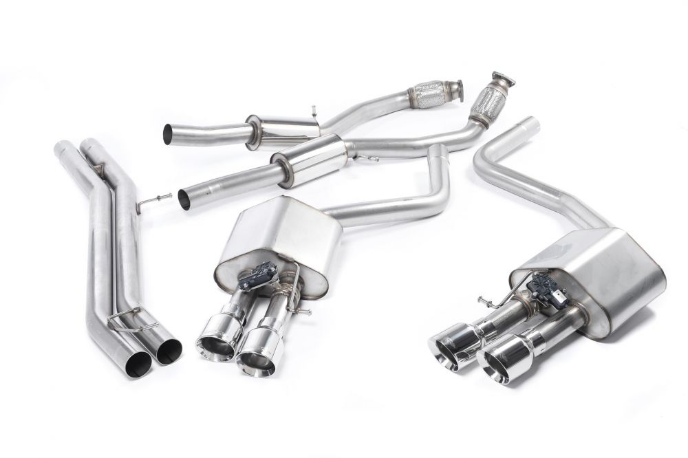 Milltek Resonated Catback Exhaust System for D4 Audi S8 Quattro with Polished Tips