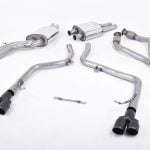 Milltek Resonated Race Catback Exhaust System w/ Cerakote Black Tips for B8 Audi S4 & S5