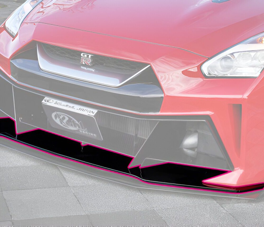 KUHL Ver. 4 GTII FRP Front Diffuser for R35 Nissan GT-R - Part Highlighted