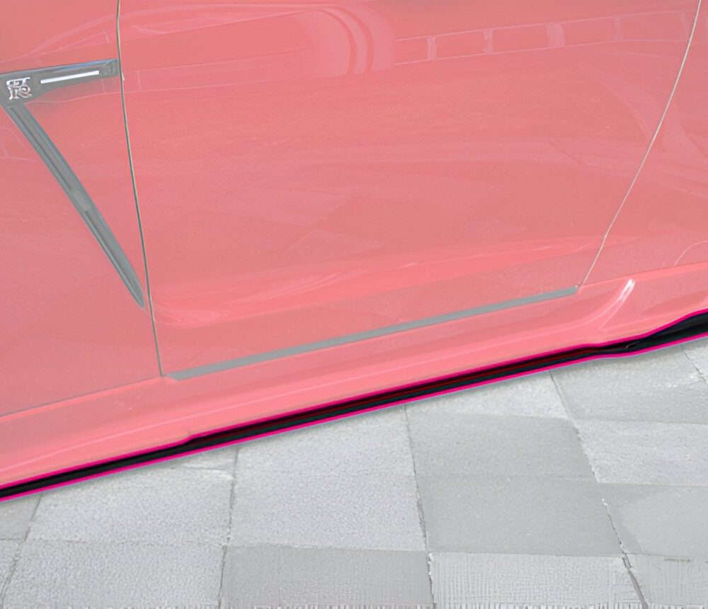 KUHL Ver. 4 GTII Side Diffusers for R35 Nissan GT-R Installed - Part Highlighted