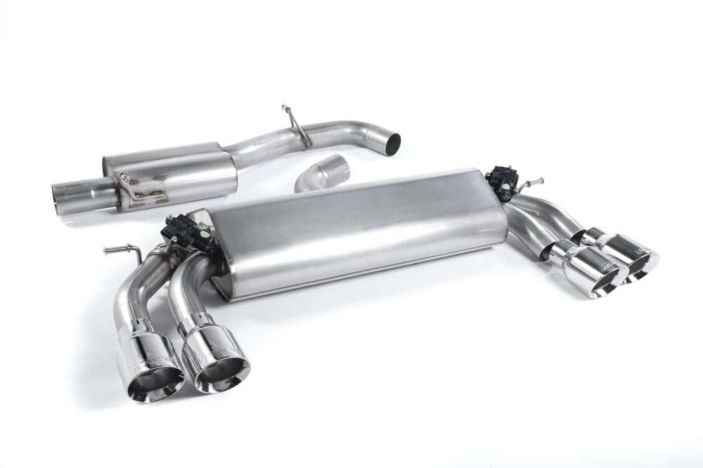 Milltek Valved & Resonated Catback Exhaust System for 8V Audi S3 with Polished GT Tips