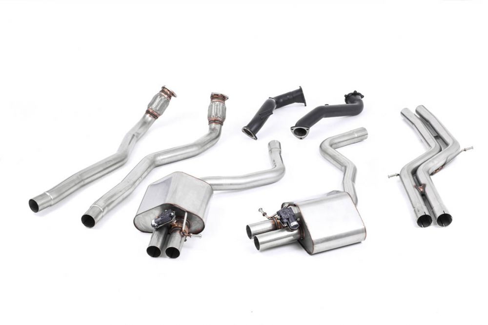 Milltek Valved Complete Exhaust System with Race Pipes for C7 Audi RS6 / RS7 - Non-Resonated Option