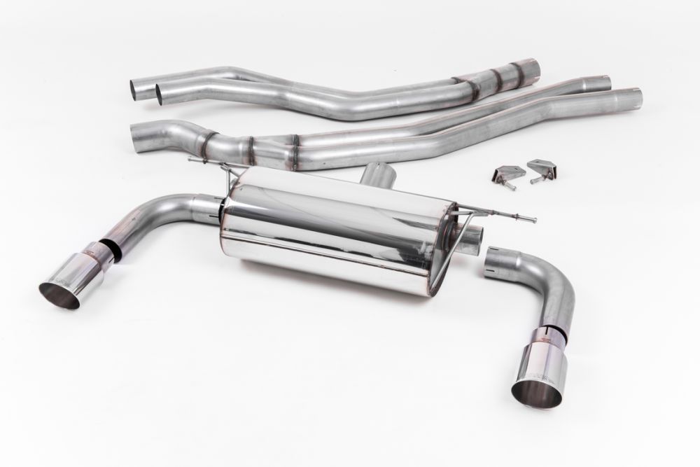 Milltek Resonated Catback Exhaust System for F22 BMW M240i with Polished Tips