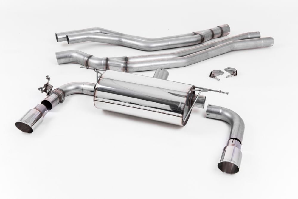 Milltek Non-Resonated Race Catback Exhaust System for F22 BMW M240i with Polished Tips