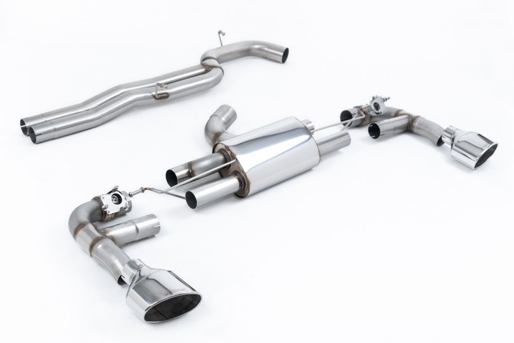 Milltek Valved & Non-Resonated Large Bore Race Catback Exhaust System for 8V Audi RS3 Sportback with Polished Tips