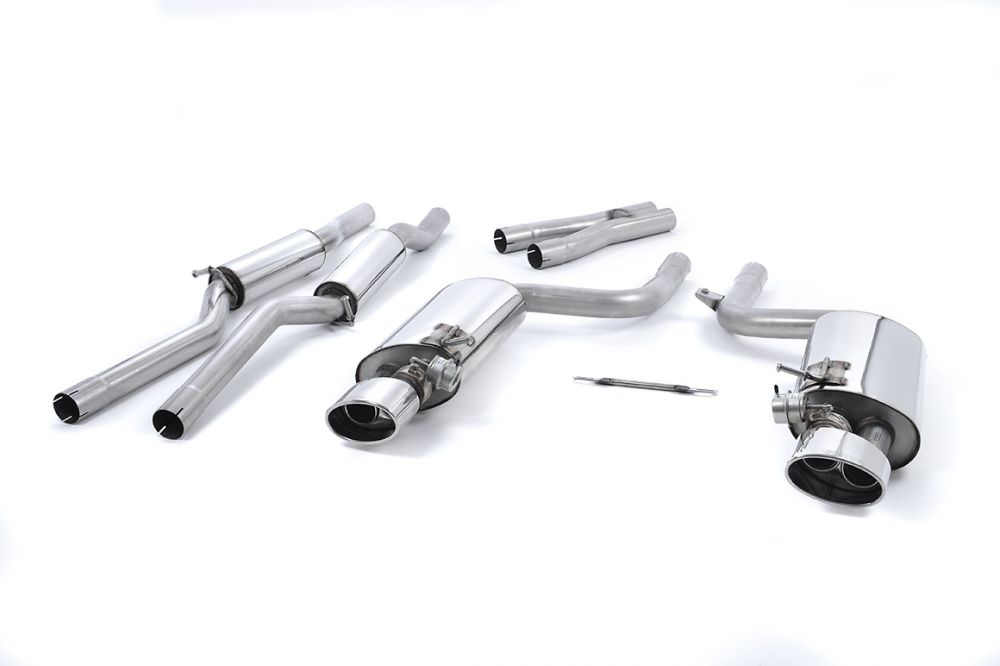 Milltek Valved Catback Exhaust System for B7 Audi RS4 - Resonated with Polished Tips
