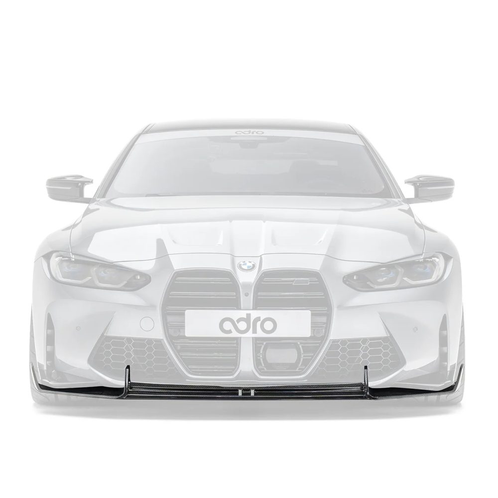 ADRO Carbon Front Lip for G8x BMW M3 / M4 (with OEM bumper) Installed on Grey M3 - Lip Highlighted