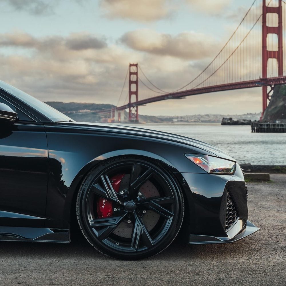 1016 Industries Full Carbon Aero Kit for C8 Audi RS6 - Front Lip Side View