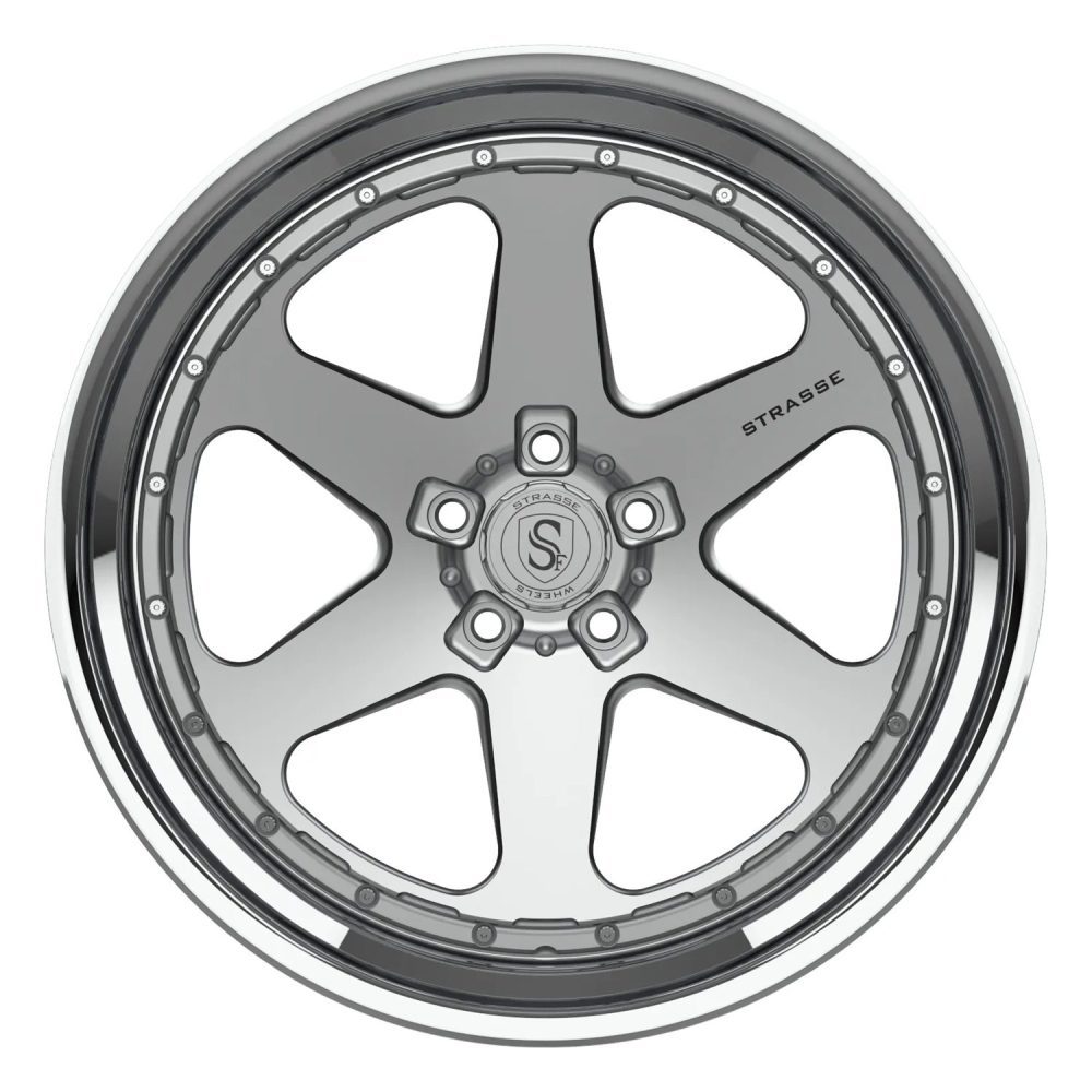 Strasse S6 Track Wheel in Silver & Polished