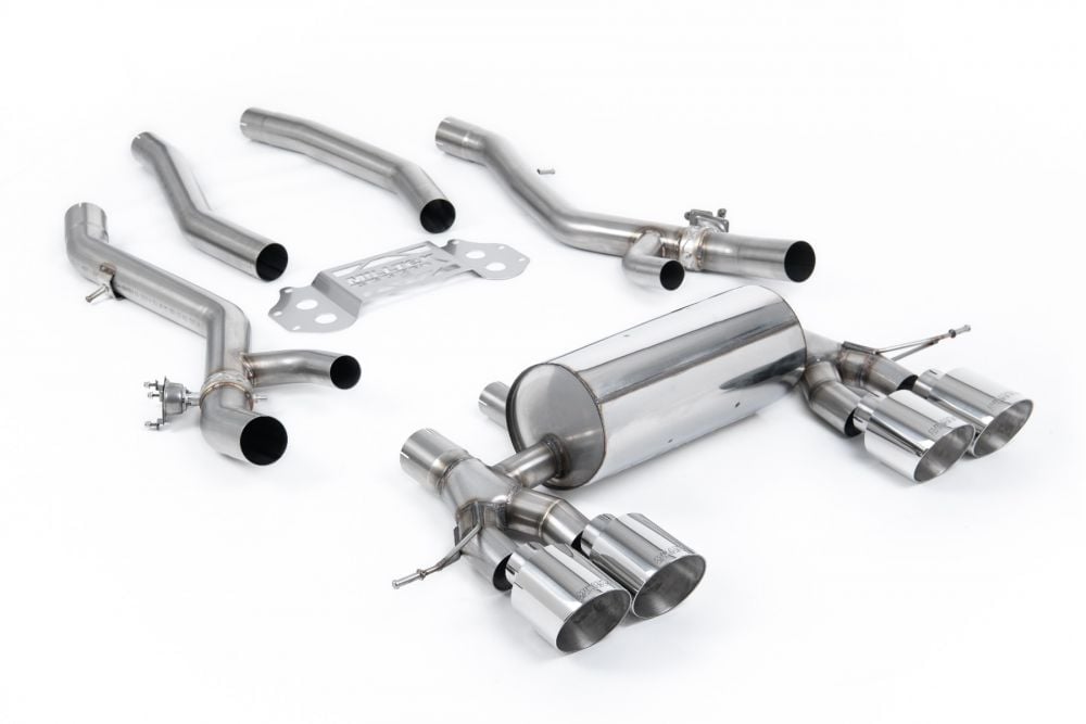 Milltek Valved OPF / GPF-Back Exhaust System with Center Resonator Bypass for G8X BMW M3 / M4 with Polished Tips