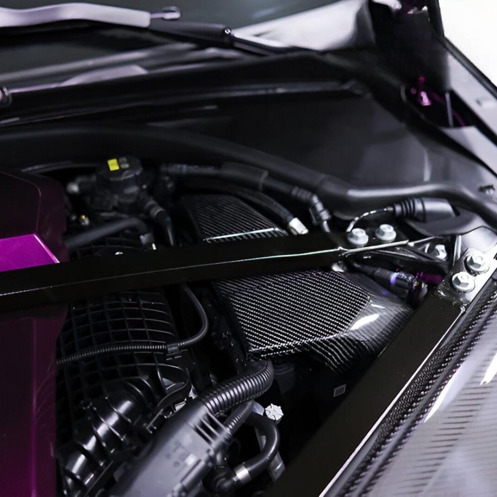 AutoTecknic Dry Carbon ECU Battery Terminal Cover For G87 BMW M2 Installed