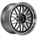 BBS Forged LM Duoblock Wheel Set for R33 / R34 Nissan Skyline GT-R in Diamond Black / Silver Diamond-Cut
