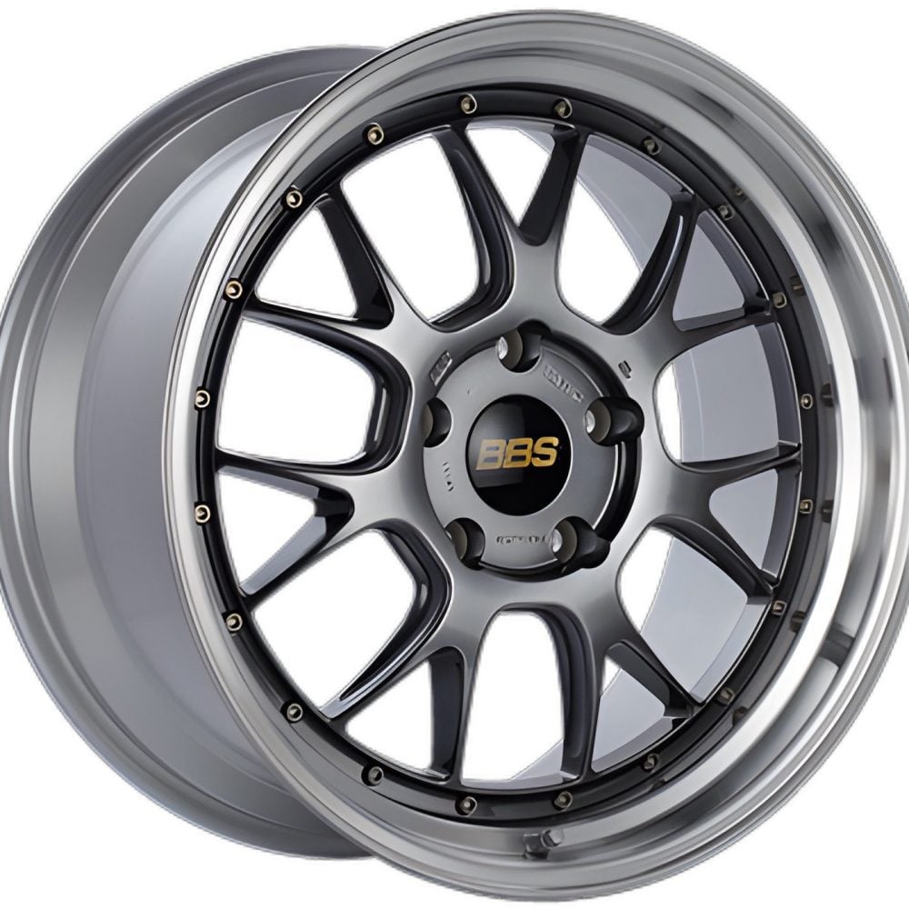 BBS Forged LM-R Duoblock Wheel Set for R33 / R34 Nissan Skyline GT-R in Diamond Black / Silver Diamond-Cut