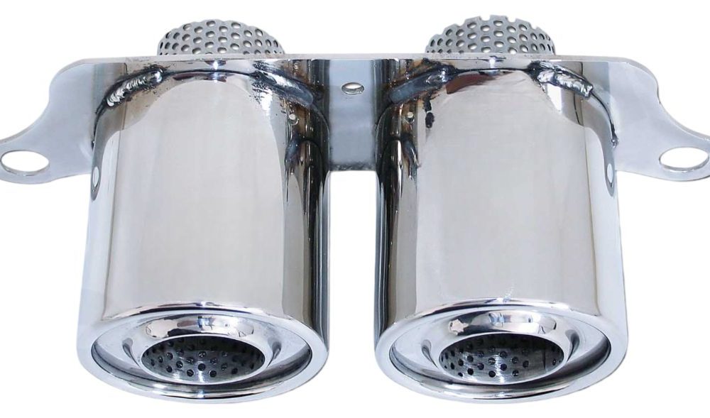 CARGRAPHIC Double-End Sport Tailpipes for 997 / 991 Porsche 911 GT3 & GT3 RS in Mirror Polished
