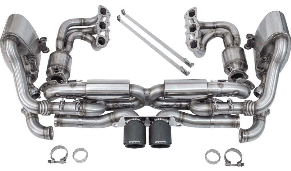 CARGRAPHIC GT3-Look Valved Cylinder-Back Exhaust System for 991.1 Porsche 911 Carrera / 4 / 4S / GTS / S