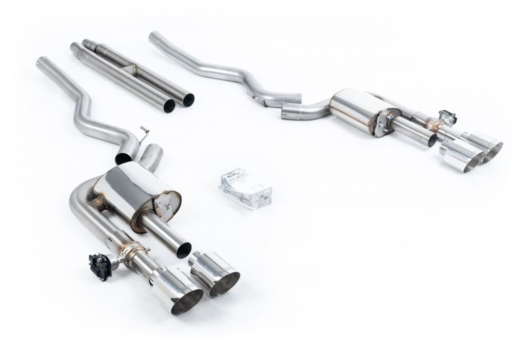 Milltek Valved & Non-Resonated Catback Exhaust System for S550 Ford Mustang Mach 1 and S650 Mustang Dark Horse with H-Pipe & Polished Tips