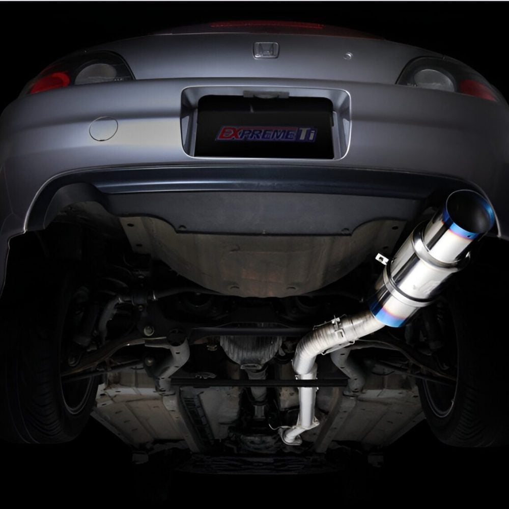 TOMEI Full Titanium EXPREME-Ti Exhaust System for Honda S2000 Installed on Car - Rear Underside View
