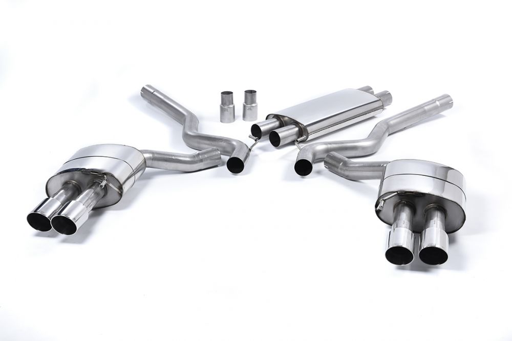 Milltek Catback Exhaust System for S550 Ford Mustang GT (pre-facelift / Roush valance) - Resonated with Polished Tips