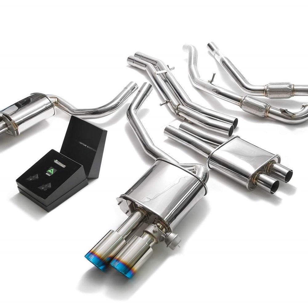 ARMYTRIX Valvetronic Exhaust System w/ Blue Tips for B9 Audi S4 (non-OPF) [AU94S-QS14B]