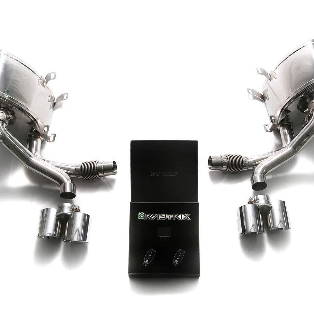 ARMYTRIX Valvetronic Mufflers with Chrome Silver Tips for 997.1 Porsche 911 Carrera / 4 / 4S / S