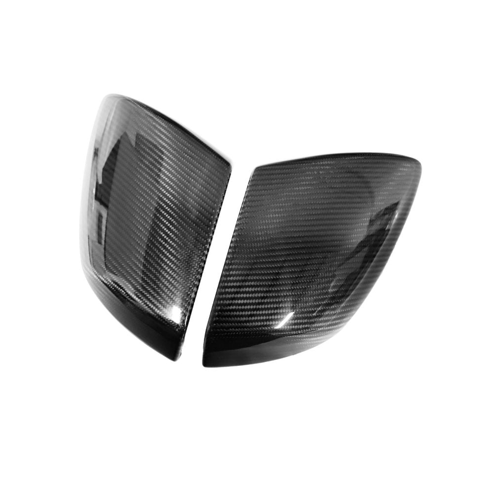 Exotic Car Gear Carbon Mirror Caps for LP610-4 Lamborghini Huracán in 2x2 Twill Weave Gloss