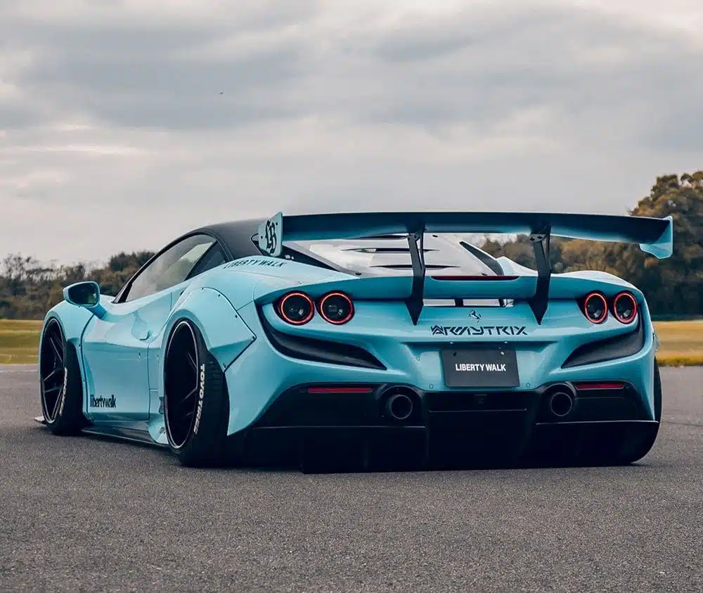 Liberty Walk LB-WORKS Widebody Kit for Ferrari F8 Tributo - Ver 1 Rear Wing Full View