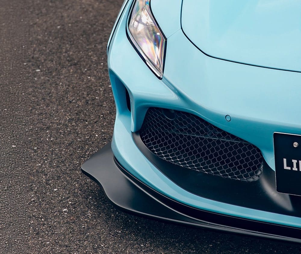 Liberty Walk LB-WORKS Widebody Kit for Ferrari F8 Tributo - Front View Close Up Side