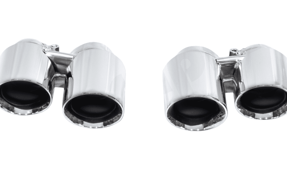 CARGRAPHIC Modena Design Double End Tailpipe Set for 991.1 & 997.1 Porsche 911 Carrera / 4 / 4S / GTS / S - Mirror Polished Version