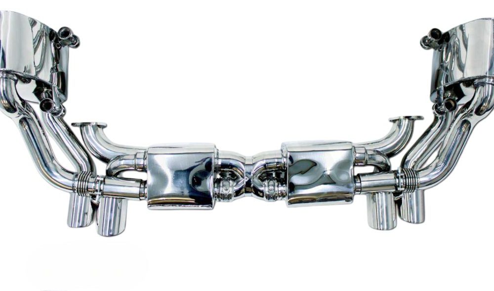 CARGRAPHIC Catback Exhaust System for 991.1 Porsche 911 Carrera / 4 / 4S / GTS / S - Top View of TÜV & ECE Sound