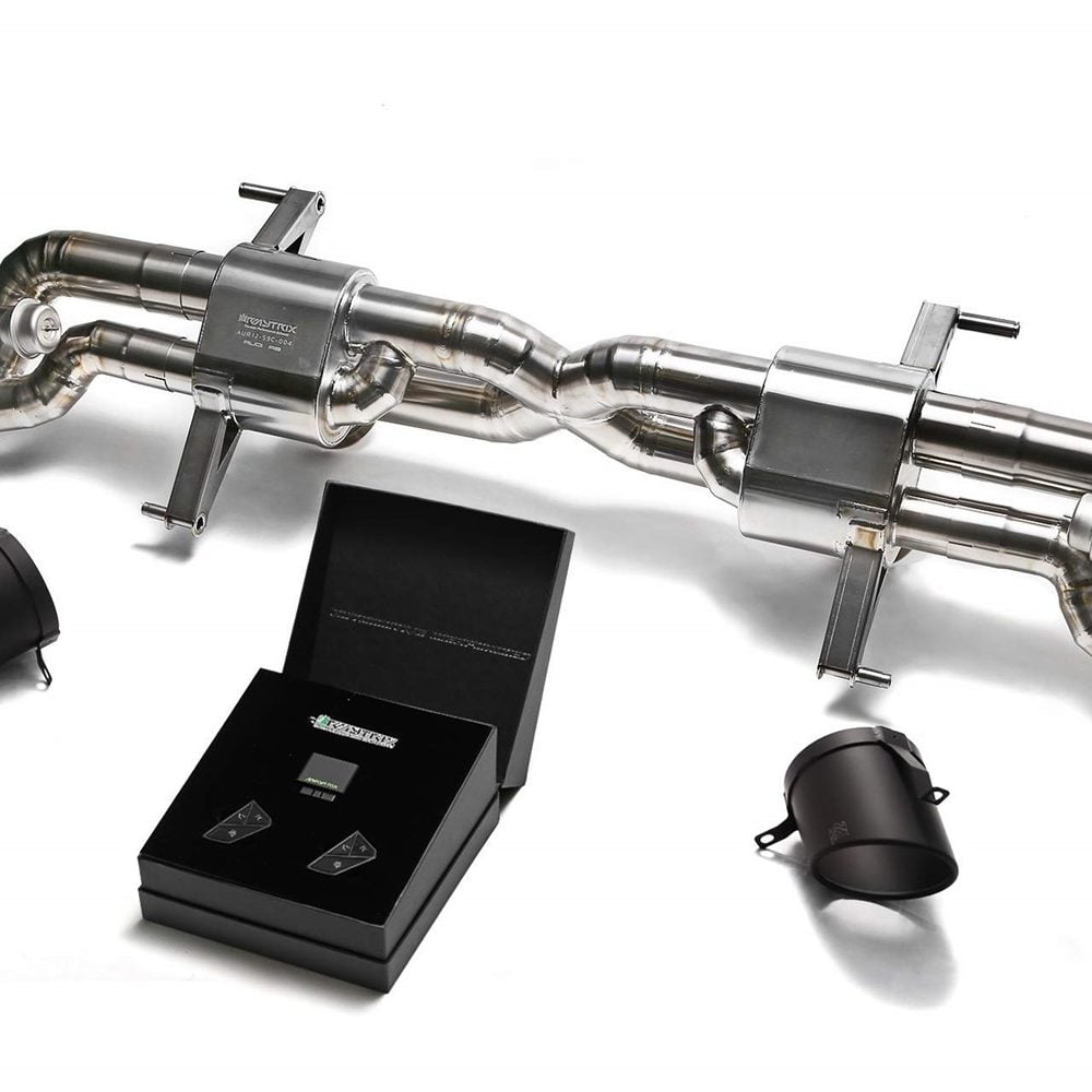 ARMYTRIX Titanium Valvetronic Catback Exhaust System with Matte Black Tips for Type-42 Audi R8 (facelift / V10)