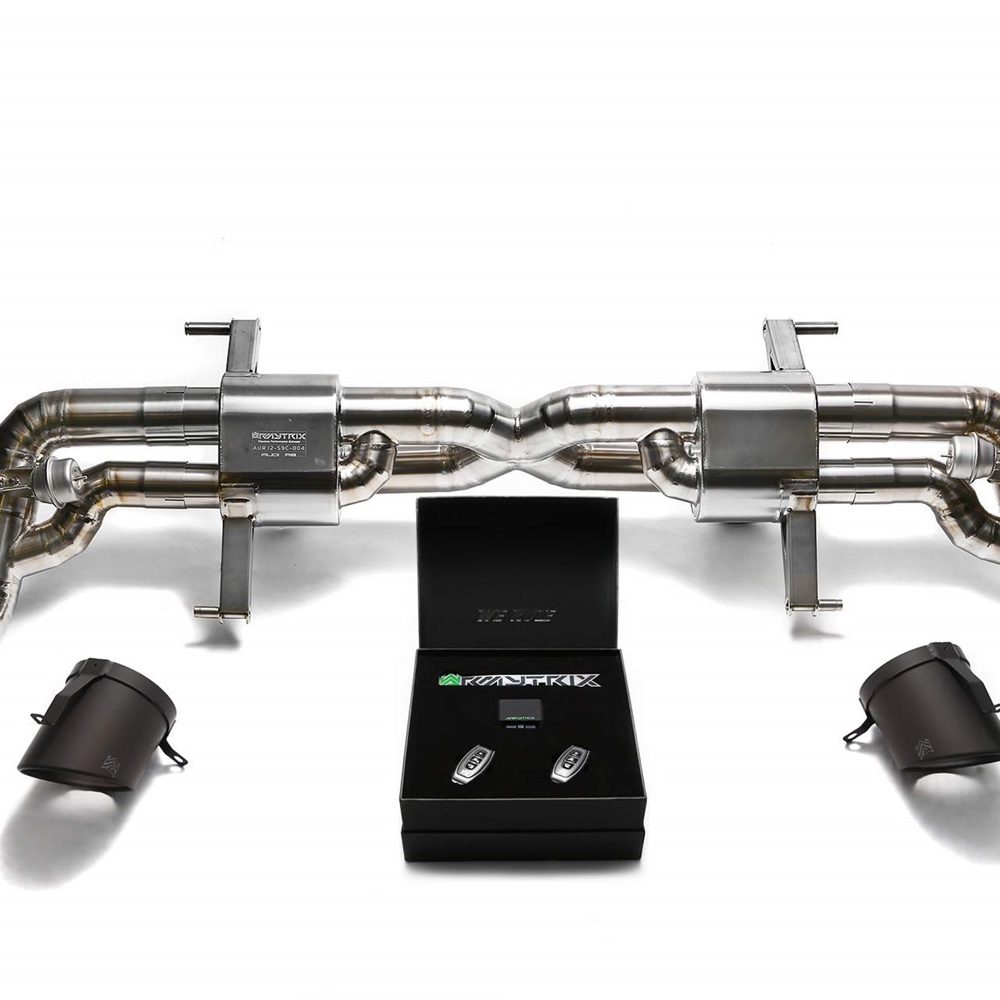 ARMYTRIX Titanium Valvetronic Catback Exhaust System with Matte Black Tips for Type-42 Audi R8 (facelift / V8)