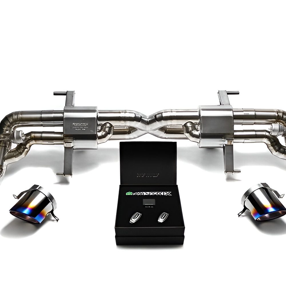ARMYTRIX Titanium Valvetronic Catback Exhaust System with Blue Tips for Type-42 Audi R8 (facelift / V10)