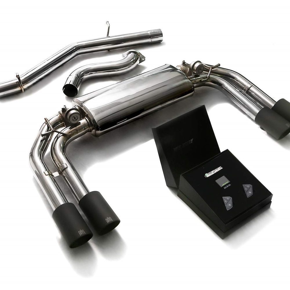 ARMYTRIX Valvetronic Exhaust System w/ Matte Black Tips for 8V Audi S3 (sportback) - Components