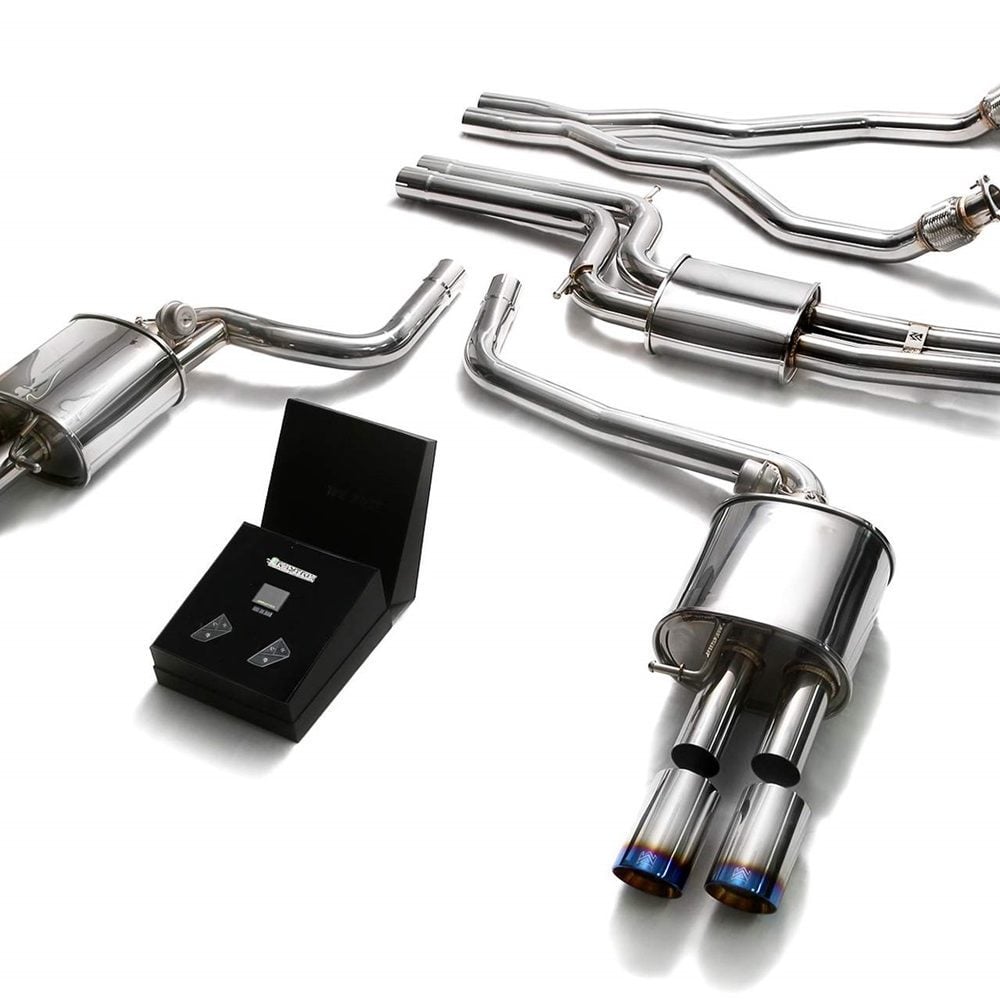 ARMYTRIX Valvetronic Exhaust System with Blue Tips for B8 Audi A5 & S5 (coupe, cabriolet / 3.0L, 4.2L) [AUBS2-QS11B]