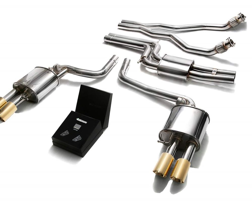 ARMYTRIX Valvetronic Exhaust System with Gold Tips for B8 Audi A4 / A5 Sportback / S4 [AUBS4-QS11G]