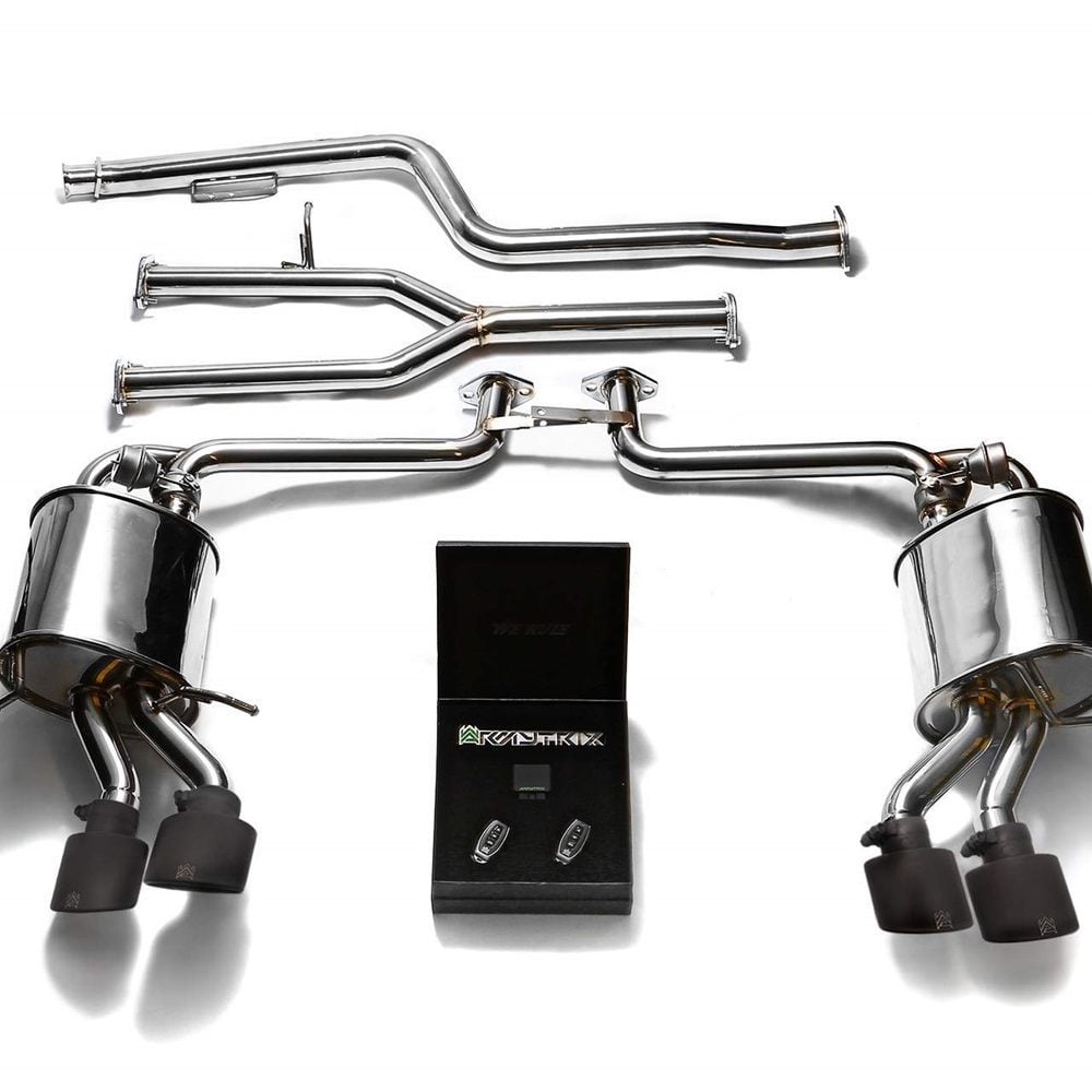 ARMYTRIX Valvetronic Exhaust System with Matte Black Tips for W204 Mercedes-Benz C180 / C200 / C250 (facelift)
