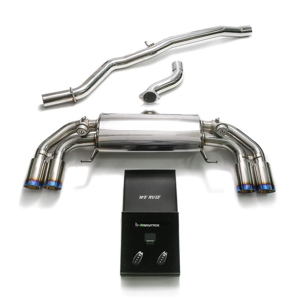 ARMYTRIX Valvetronic Exhaust System w/ Blue Tips for 8X Audi S1 - Components