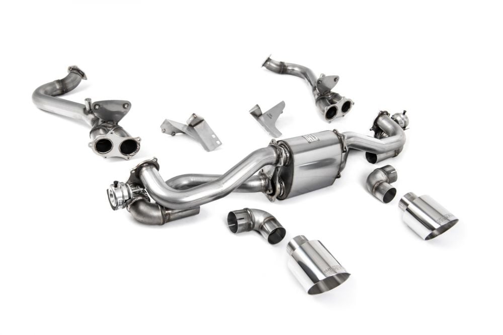Milltek Valved & Resonated Particulate-Filter-Back Exhaust System with GPF / OPF Bypass for 982 Porsche 718 Boxster GTS 4.0 and Cayman GT4 (manual) with Polished Tips