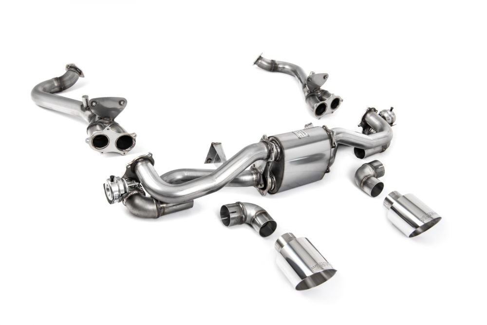 Milltek Valved Particulate-Filter-Back Exhaust System with GPF / OPF Bypass for 982 Porsche 718 Cayman GT4 (pre-Feb) with Polished Tips