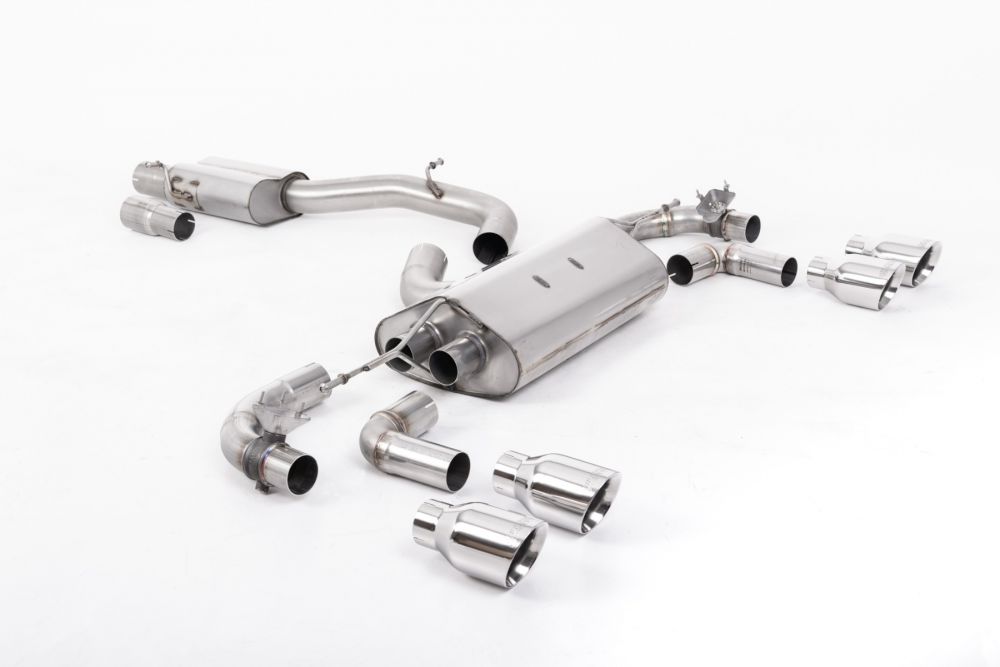 Milltek Valved & Resonated Race Catback Exhaust System for MK7.5 Volkswagen Golf R with Polished GT Tips