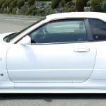 Benetec Carbon Doors for R34 Nissan Skyline GT-R Installed - Close Side View
