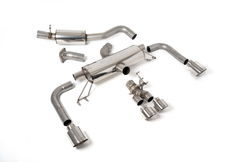 Milltek Valved Secondary Catback Exhaust System for GZEA14 Toyota GR Corolla - Resonated Version with Polished Tips