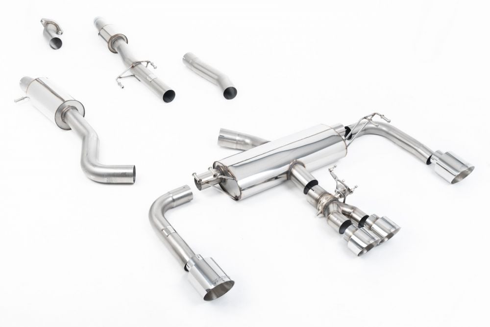 Milltek Valved Primary Catback Exhaust System for GZEA14 Toyota GR Corolla - Resonated Version with Polished Tips