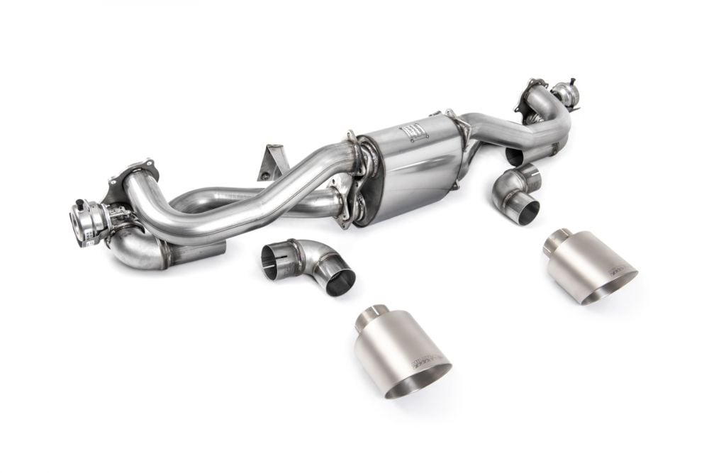 Milltek Valved & Resonated Particulate-Filter-Back Exhaust System for 982 Porsche 718 Boxster GTS 4.0 / Cayman GT4 (pre-Feb) with Brushed Titanium Tips